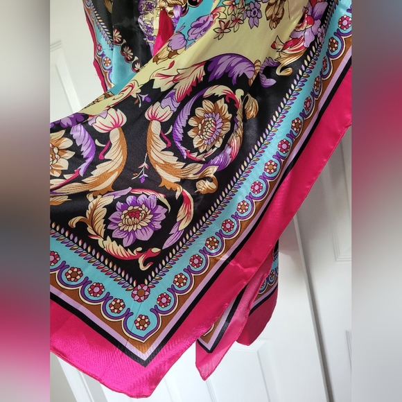 Christel Swedish Design Women's Luxe 100% Silk Tunic Dress One Size Paisley - Picture 15 of 16